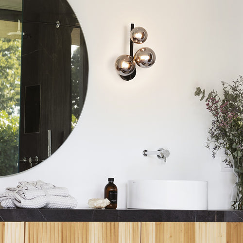 Ideal Lux PERLAGE 3 Globe Light Wandlamp Zwart