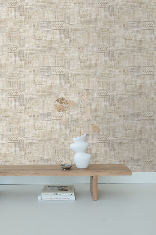 Sanders & Sanders behang grafisch motief beige - 53 cm x 10,05 m - 640752