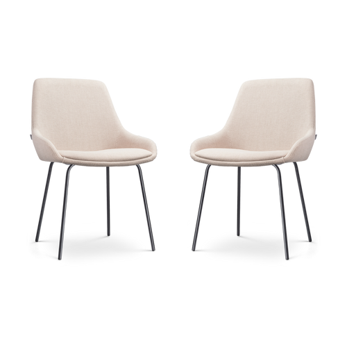 Nolon Nora-Isa Eetkamerstoelen Set van 2 - Beige - Zwart - vtwonen shop