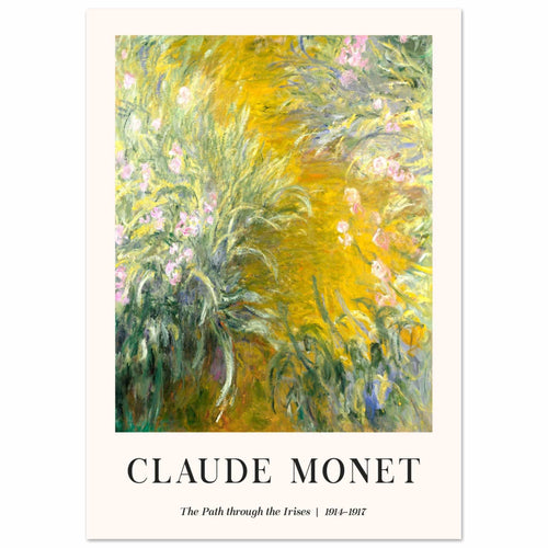 Artfulprints  Claude Monet - The path through the irisis   poster A4 21x29.7 cm - vtwonen shop