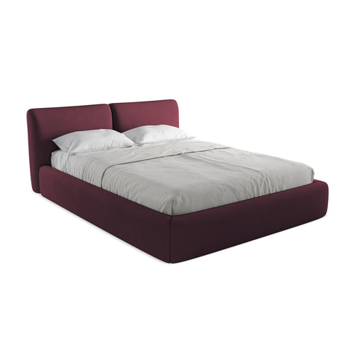LaMiaSofa Bed met opbergruimte Milano - chenille stof - bordeaux - 180x228x82