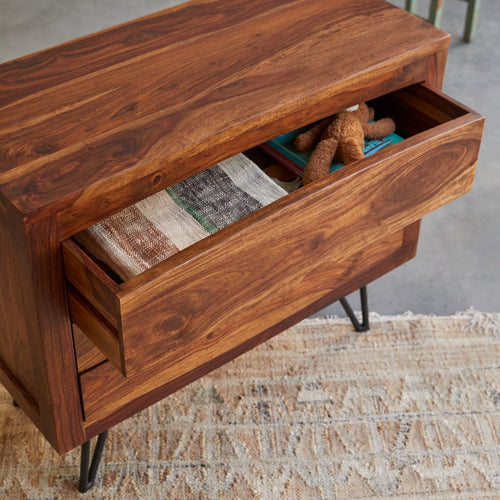 Tikamoon Massief palissander kindercommode - Bruin - vtwonen shop