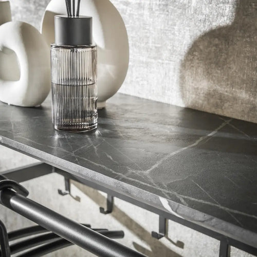 Ylumen Kapstok Tenaro - B 80 cm H 24 cm - marmer zwart