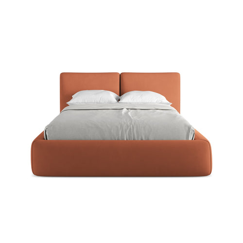 LaMiaSofa Bed met opbergruimte MILANO - Chenille - Terracotta - 160x228x82