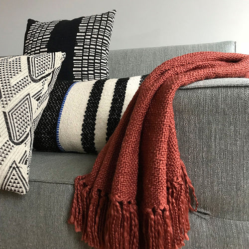 Malagoon plaid Solid - faded rood - 125x150cm