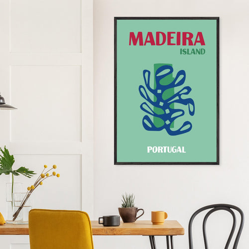 Artfulprints Poster met Lijst Portugal - Madeira   - 30x40 cm - Groen