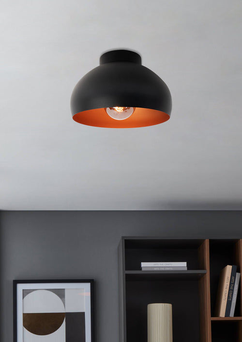EGLO plafondlamp Mogano 2 - e27 - ø28 cm - zwart/koper