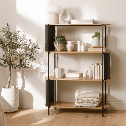 Calicosy - EKLO Rechte boekenkast - Licht hout - 34x100x133,5 cm
