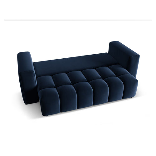 Cosmopolitan Design - Slaapbank met opbergdoos Verona 3-zits, flueel koningsblauw - 98x252x85cm