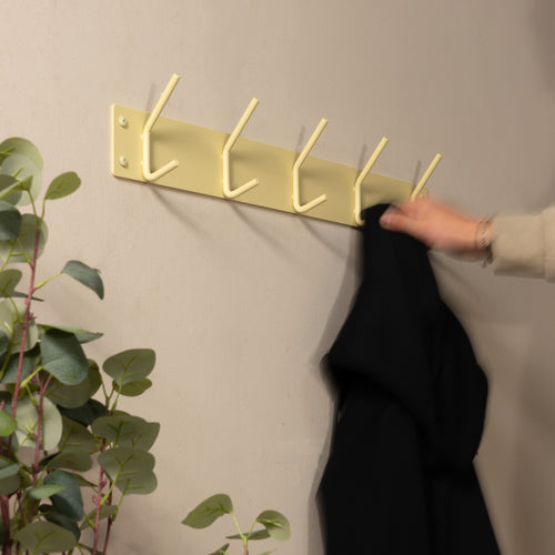 Spinder Design kapstok Fusion 5 - Butter Yellow - 5 haken - Exclusief voor vtwonen! - vtwonen shop