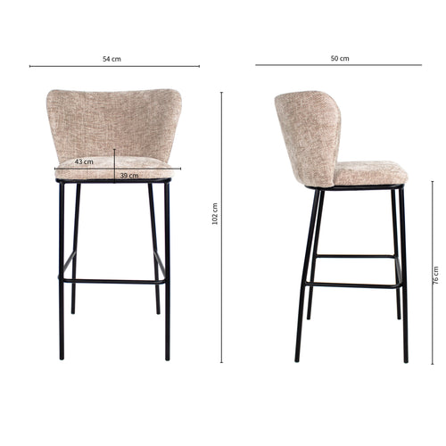 Kick barkruk Bo - Champagne - vtwonen shop