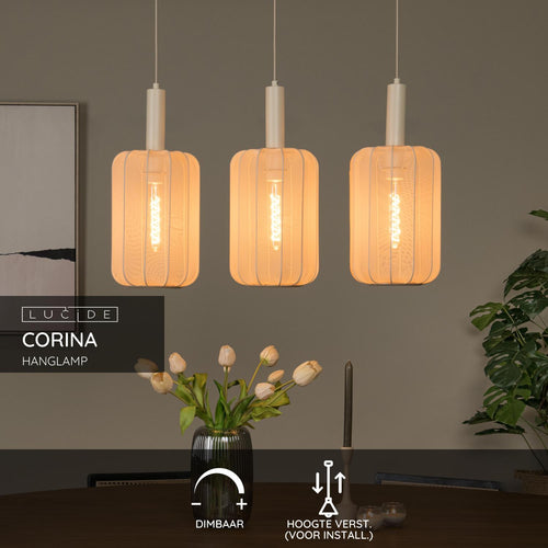 Lucide hanglamp CORINA - 3xE27 - Beige - vtwonen shop