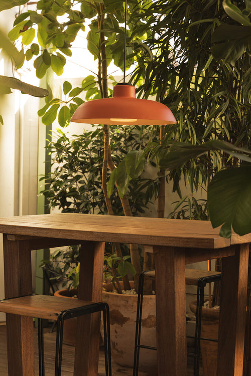 Faro Saga Saga hanglamp voor buiten, oranje, E27, IP65