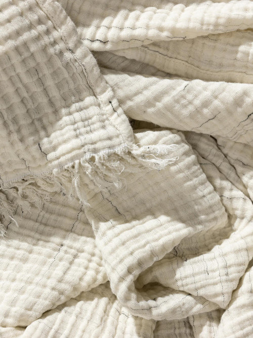 benuta katoenen deken Jona - créme - 140x200 cm