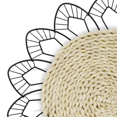 Art for the Home Metal Art - Bloem met rotan - diameter 47cm - vtwonen shop