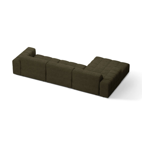 Cosmopolitan Design - Linker hoekbank Chicago 4-zits, chenille groente - 167x294x78cm