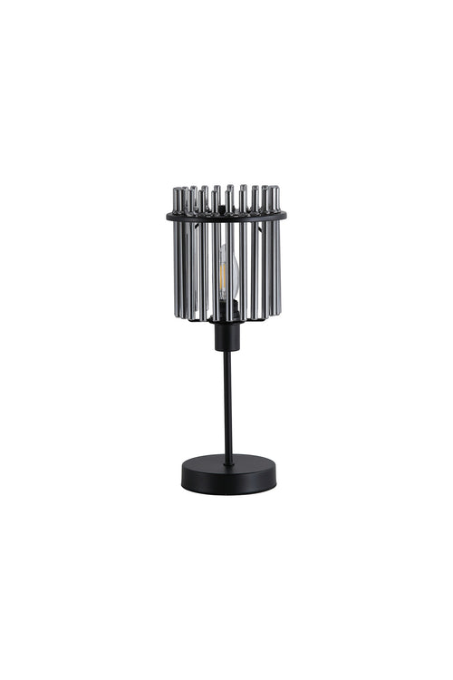 Searchlight tafellamp Swizzle - 1 lichts - 15  x 37.5   cm - zwart rookglas