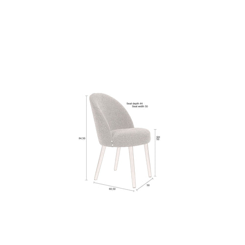 Dutchbone Barbara Eetkamerstoelen Bouclé Beige - Set van 2