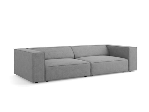 Cosmopolitan Design Bank Arendal 4-zits, chenille met ribbeleffect, donkergrijs - 102x244x70cm