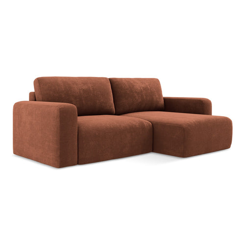 LaMiaSofa hoekbank rechts Ostia - chenille stof - terracotta - 244x149x79