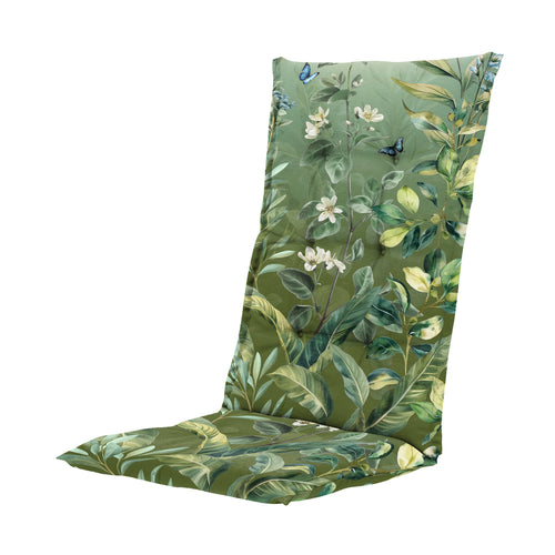 Madison tuinstoelkussen hoge rug Elisa - groen - 123x50x5cm - set van 4