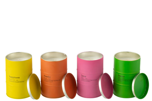 J-Line geurkaars Huis Spreuk Engels/Frans - mix - 50U - 4 stuks - vtwonen shop