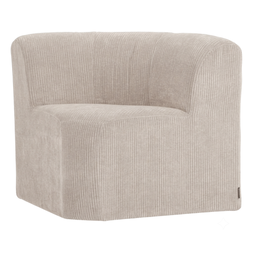 WOOOD eetbank hoek met rugleuning Mojo Base - Rib - Ecru - 83x80x80