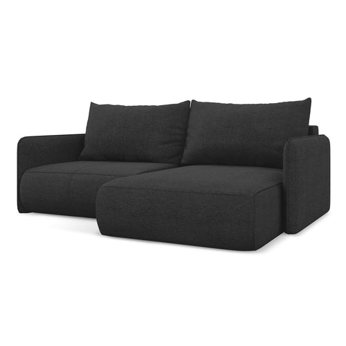 LaMiaSofa hoekbank rechts Palermo - chenille stof - antraciet - 207x148x86