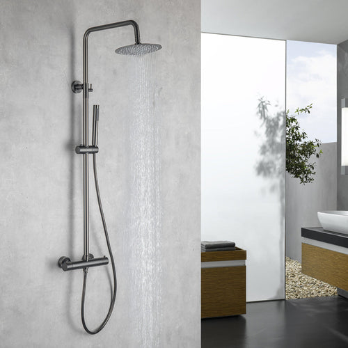LOMAZOO regendouche Lynn - met thermostaatkraan - gun metal