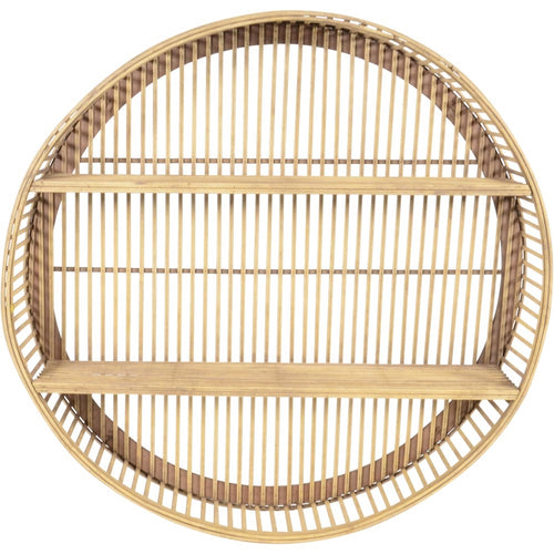 Lesli Living wanddecoratie Aiko - bruin - Ø60x12cm