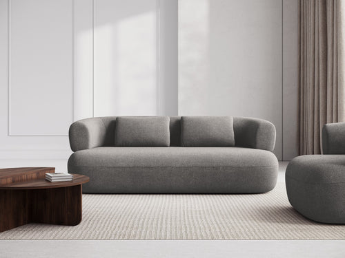 Micadoni Bank Jenny 3-zits, boucle, lichtgrijs - 90x178x73cm