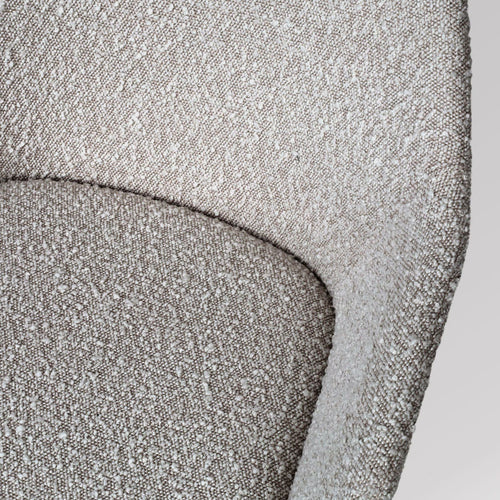 Nolon Noa-Mae Eetkamerstoelen Set van 2 - Bouclé Taupe - Witte Poten