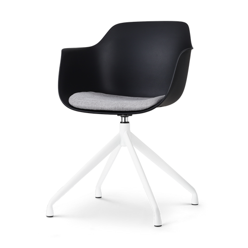 Nolon Nola-Liz Eetkamerstoel Zwart - Lichtgrijs - Draaibaar - Wit - vtwonen shop