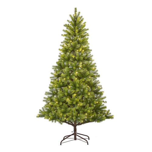 Black Box Trees Nagoya Kerstboom met Verlichting - Kunstkerstboom met Scharnierconstructie en 2230 Takken - Kunstboom Rond en Vol met 280 LED Lampjes