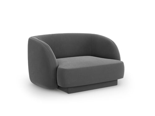Micadoni Fauteuil Miley flueel, grijs - 90x103x70cm