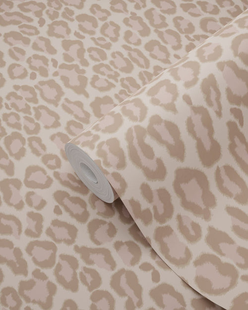 ESTAhome behang panterprint beige en roze - 50 x 900 cm - 132204