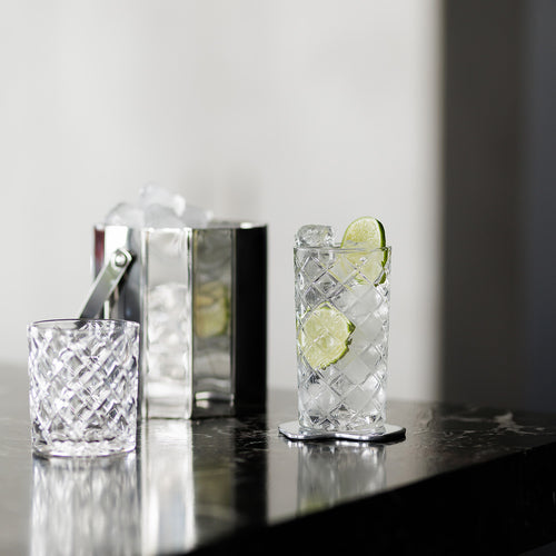 S|P Collection - Glas 35cl damier Peacock - Set van 2