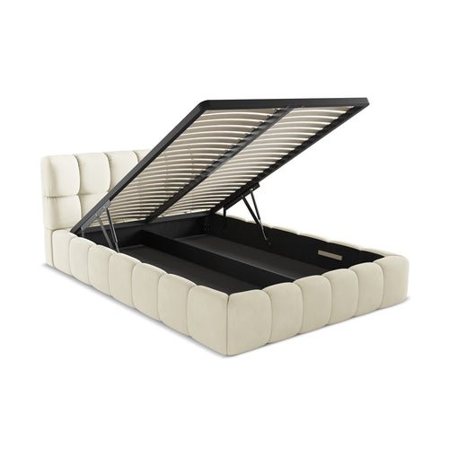 LaMiaSofa Bed met opbergruimte Roma - chenille stof - beige - 160x228x82