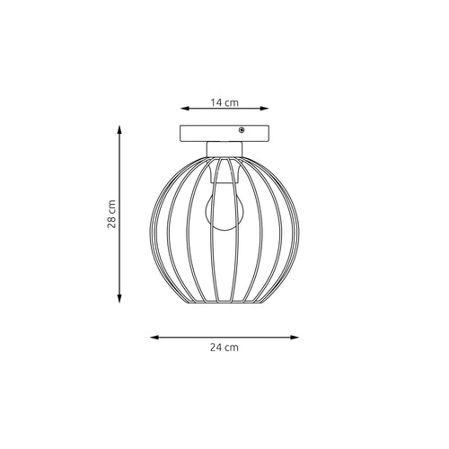 Emibig plafondlamp Nest - 1 lichts - 24  x 28   cm - zwart
