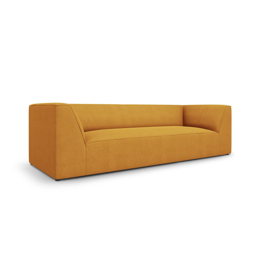 Cosmopolitan Design - Bank Siena 3-zits, structurele stof geel - 92x232x69cm