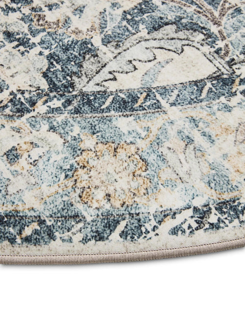 benuta wasbaar vloerkleed George - blauw - ø 160 cm