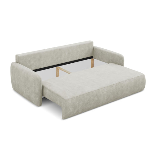 LaMiaSofa 3-zits slaapbank Corle - chenille stof - parel - 218x102x86