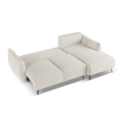 LaMiaSofa hoekbank rechts Genova - chenille stof - zilver - 242x162x86