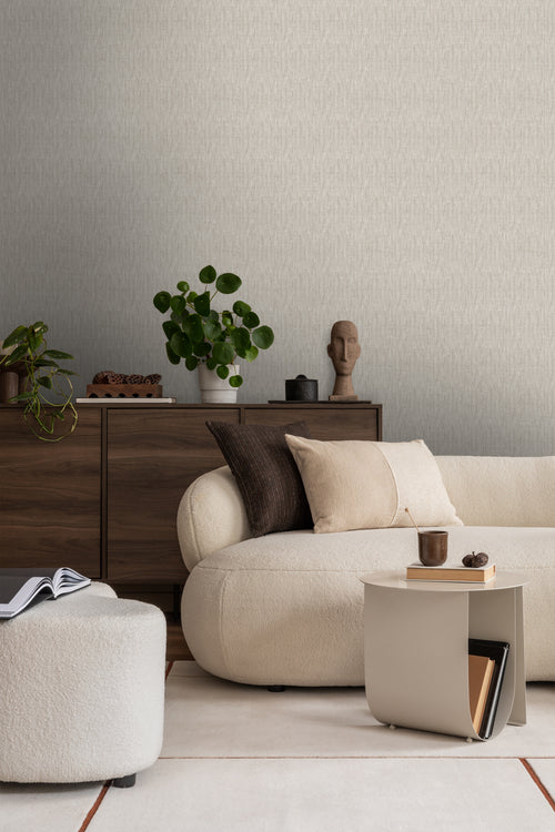 Sanders & Sanders behang linnenstructuur beige - 53 cm x 10 m - 640209 - vtwonen shop