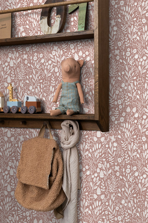 ESTAhome behang bloemetjes oudroze - 50 x 900 cm - 131255 - vtwonen shop