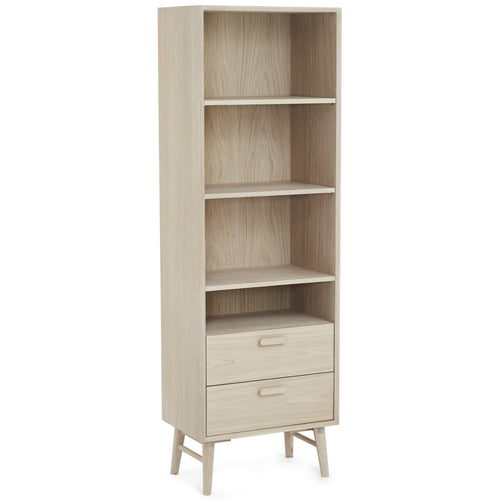 Furnhouse stellingkast Porto - Witte olie - MDF, Eikenfineer - 40x60x187