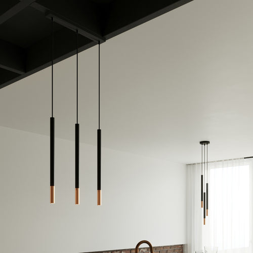 Sollux Lighting Hanglamp MOZAICA 3P zwart/koper - 20x20x90cm