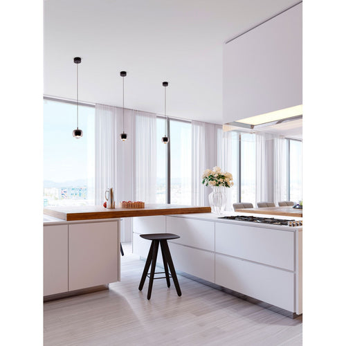 Nova Luce CONGA Slanke hanglamp voor aan het plafond, zwart chroom, LED 13W 922lm 3000K