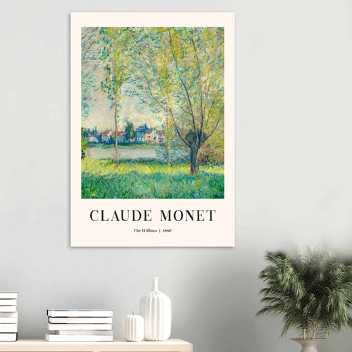 Artfulprints Poster Claude Monet - The willows   - 70x100 cm - Groen