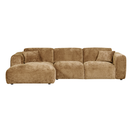 WOOOD chaise longue bank links Cloud - Chenille - Geel - 80x280x165